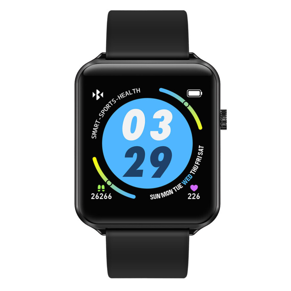 (, Silicone) 1.3' Full Touch Screen Smart Watch Blood Oxygen Heart Rate Monitor A10 Black 3654657764654