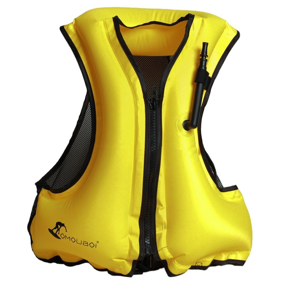 (Yellow) Adult Inflatable Swim Vest Life Jacket