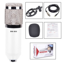 (White) Professional Condenser Microphone Studio Broadcasting Singing Audio Recording Mic