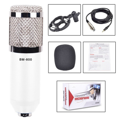(White) Professional Condenser Microphone Studio Broadcasting Singing Audio Recording Mic