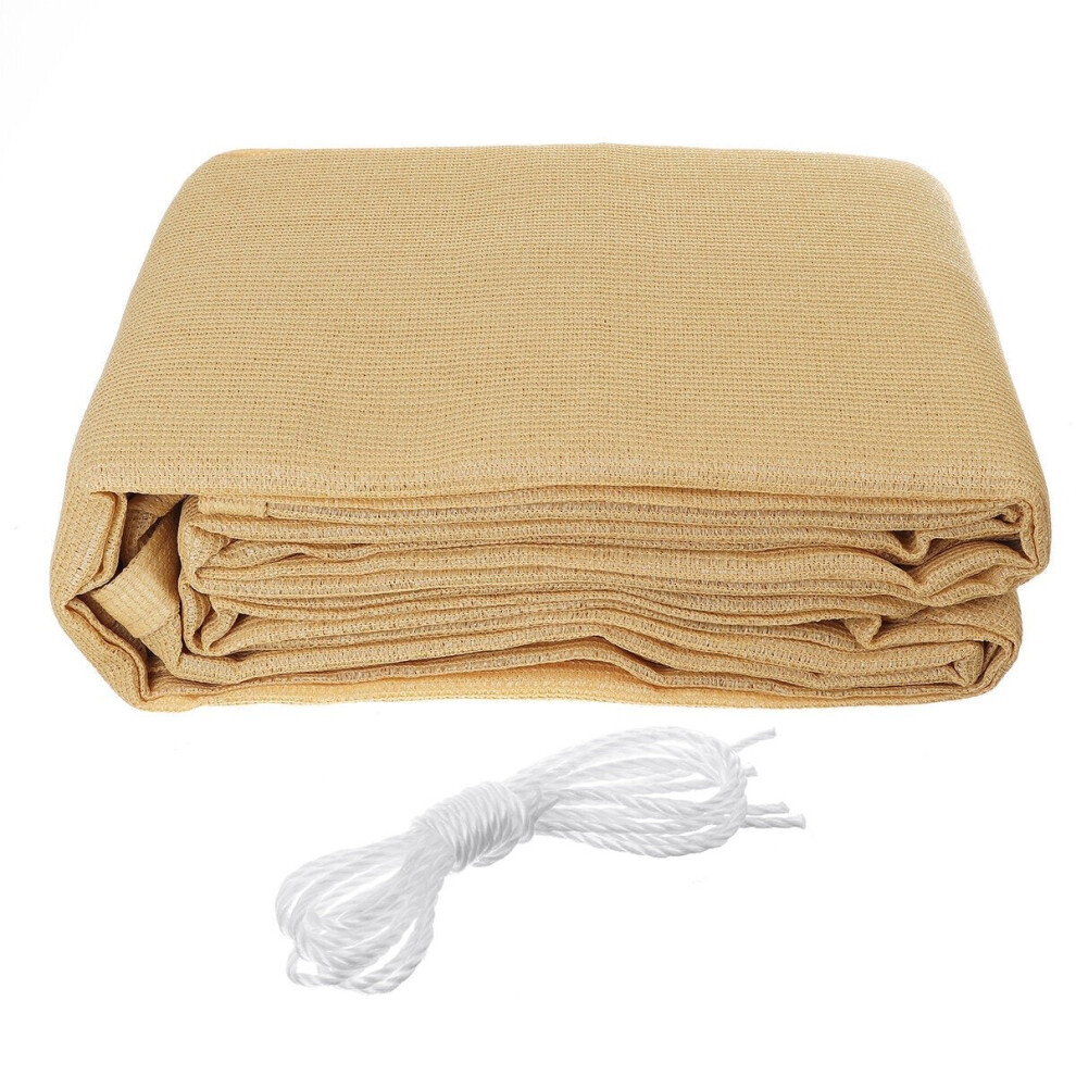 (cream Color) Sun Shade Sail 3.66*3.66M Waterproof UV-proof Shade Net for Garden Swimming Pool