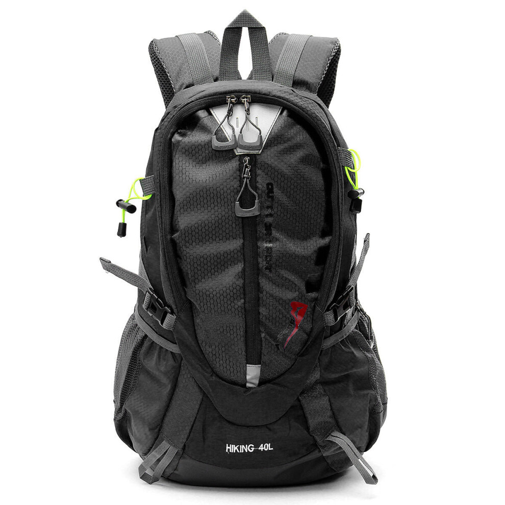 (Black) Waterproof Travel Backpack for Hiking Climbing Camping Mountaineering Cycling 40L