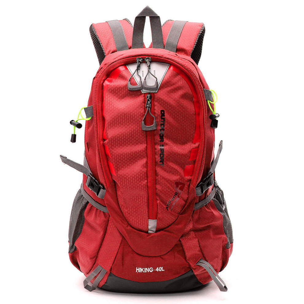 (Red) Waterproof Travel Backpack for Hiking Climbing Camping Mountaineering Cycling 40L