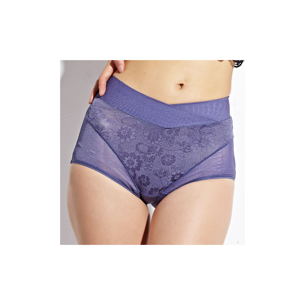 (Blue, L) High Rise Jacquard Panties Physiological Leak Proof Briefs