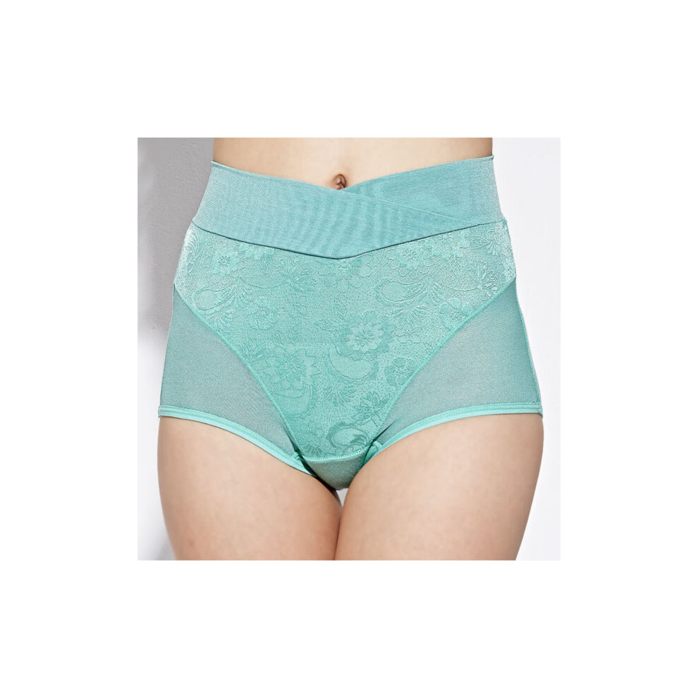 (Green, XL) High Rise Jacquard Panties Physiological Leak Proof Briefs