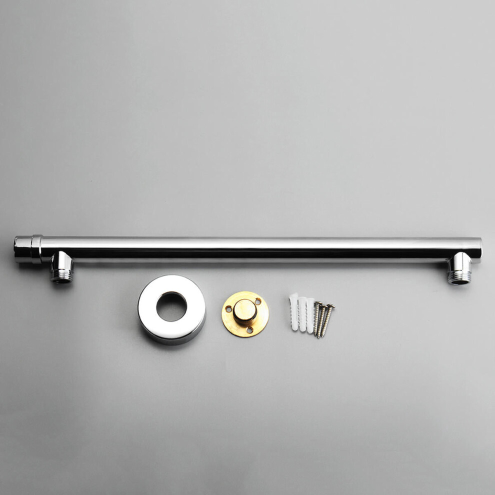 40Cm Wall Mounted Bathroom Shower Head Extension Straight Arm Bottom Entry Hose Pipe 3654659443908