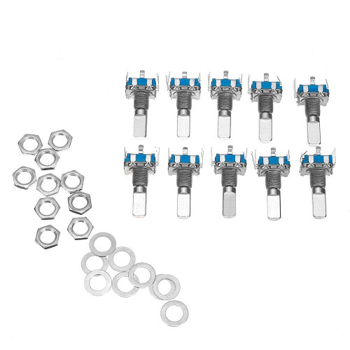 10Pcs 15mm Rotary Encoder Switch with Key Switch with 2 Bit Gray Scale Micro Switch 2