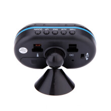 (Blue) Digital Auto Car Thermometer Voltmeter Voltage Meter Noctilucous Clock Freeze Alert + Batteries