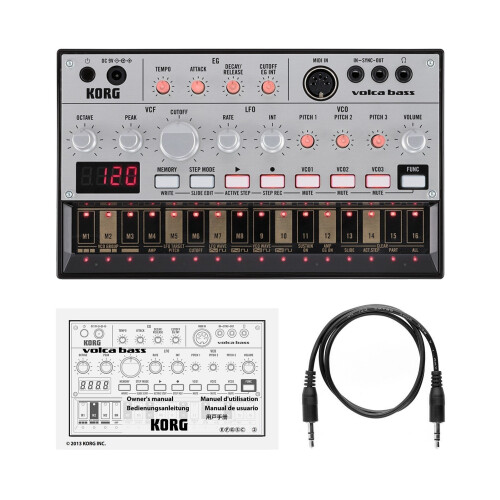 Analog Bass Machine 16 Keys Step Sequencer Touch Slide Active Self-tuning with MIDI In Sync Jack 2