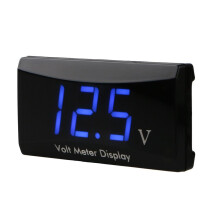 (Blue) Digital LED Display Panel Meter Voltmeter Car Motorcycle Voltage Gauge for Vehicle 12V