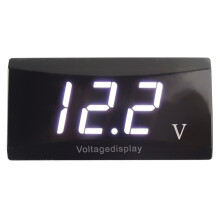 (White) Digital LED Display Panel Meter Voltmeter Car Motorcycle Voltage Gauge for Vehicle 12V