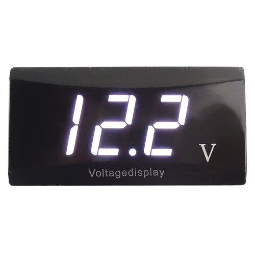 (White) Digital LED Display Panel Meter Voltmeter Car Motorcycle Voltage Gauge for Vehicle 12V
