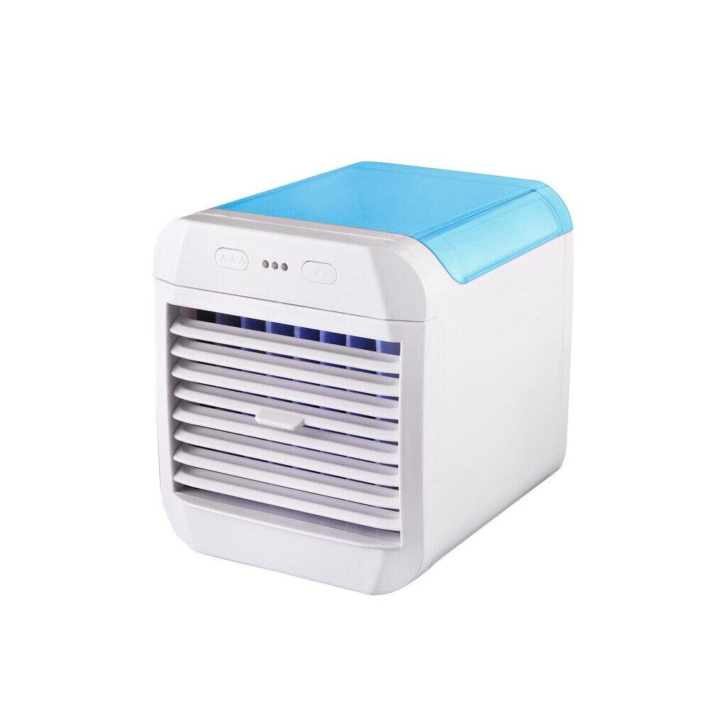 (Blue) Mini Chiller Three-position Adjustment Desktop Cooling Air Conditioning Fan Indoor Desktop Portable Silent Fan