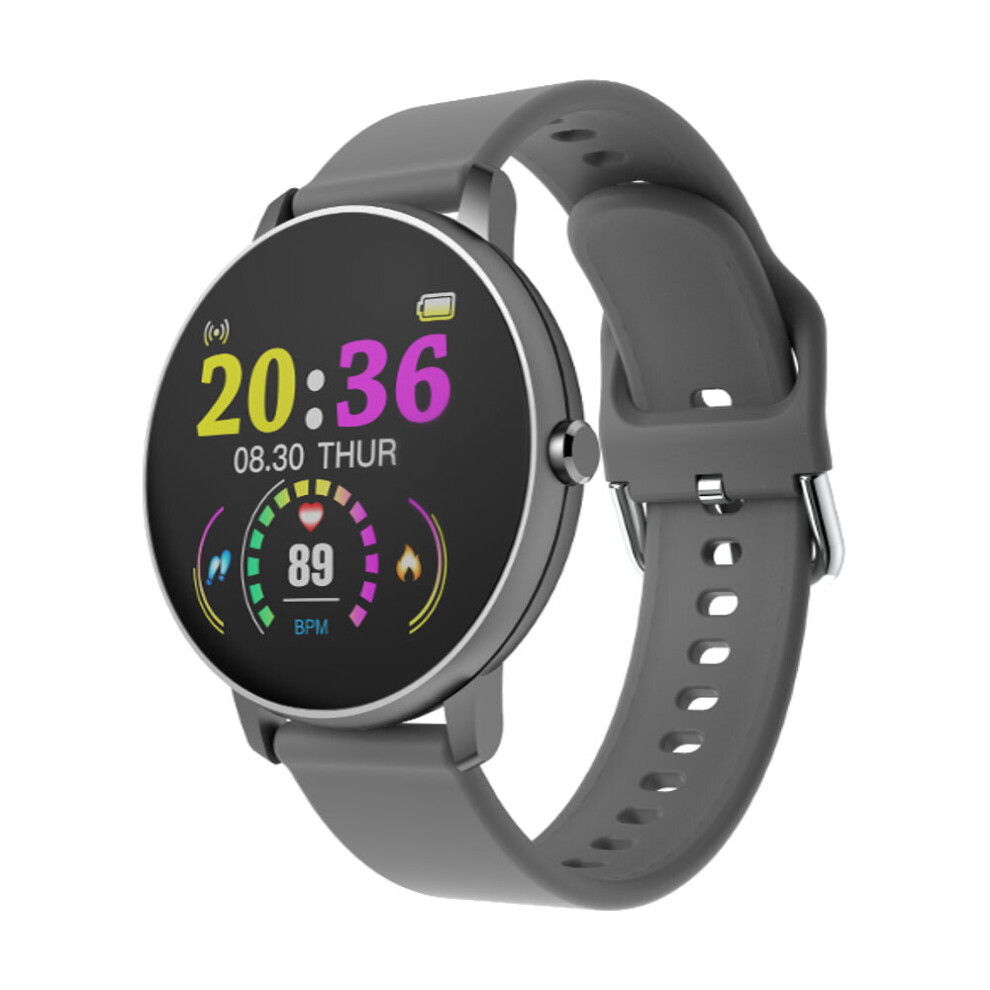 (, Silicone) 1.3' Full Touch Screen Heart Rate Blood Pressure Sports Wristband Grey 3654657764579
