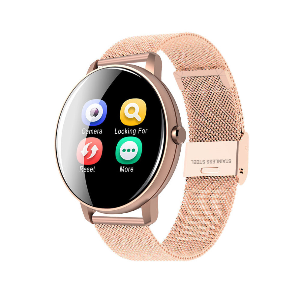 (, Metal) 1.3' Full Touch Screen Heart Rate Blood Pressure Sports Wristband Gold 3654657764609