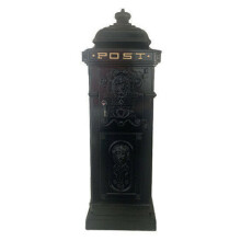 (Black) Freestanding Lion Post Box Victorian Style