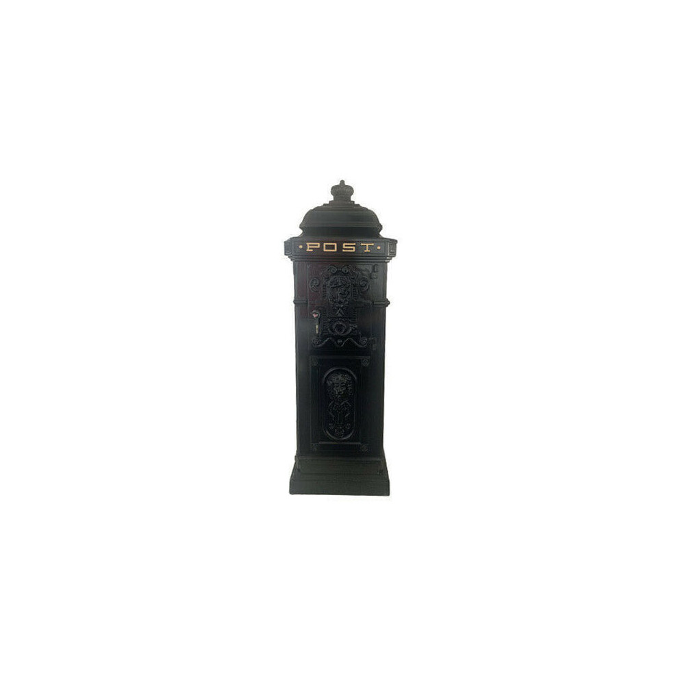 (Black) Freestanding Lion Post Box Victorian Style