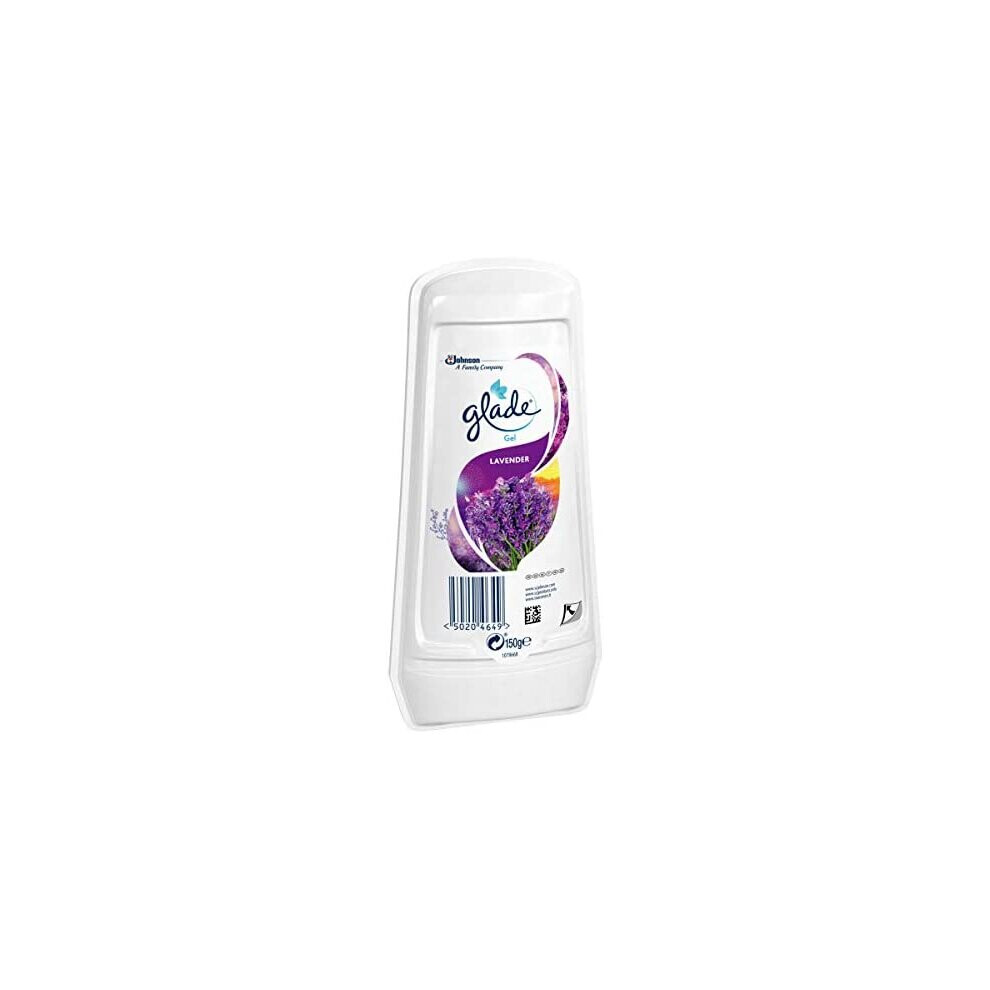 Glade Solid Gel Air Freshener Odour Eliminator for Home & Bathroom Pack of 8 Lavender 150g