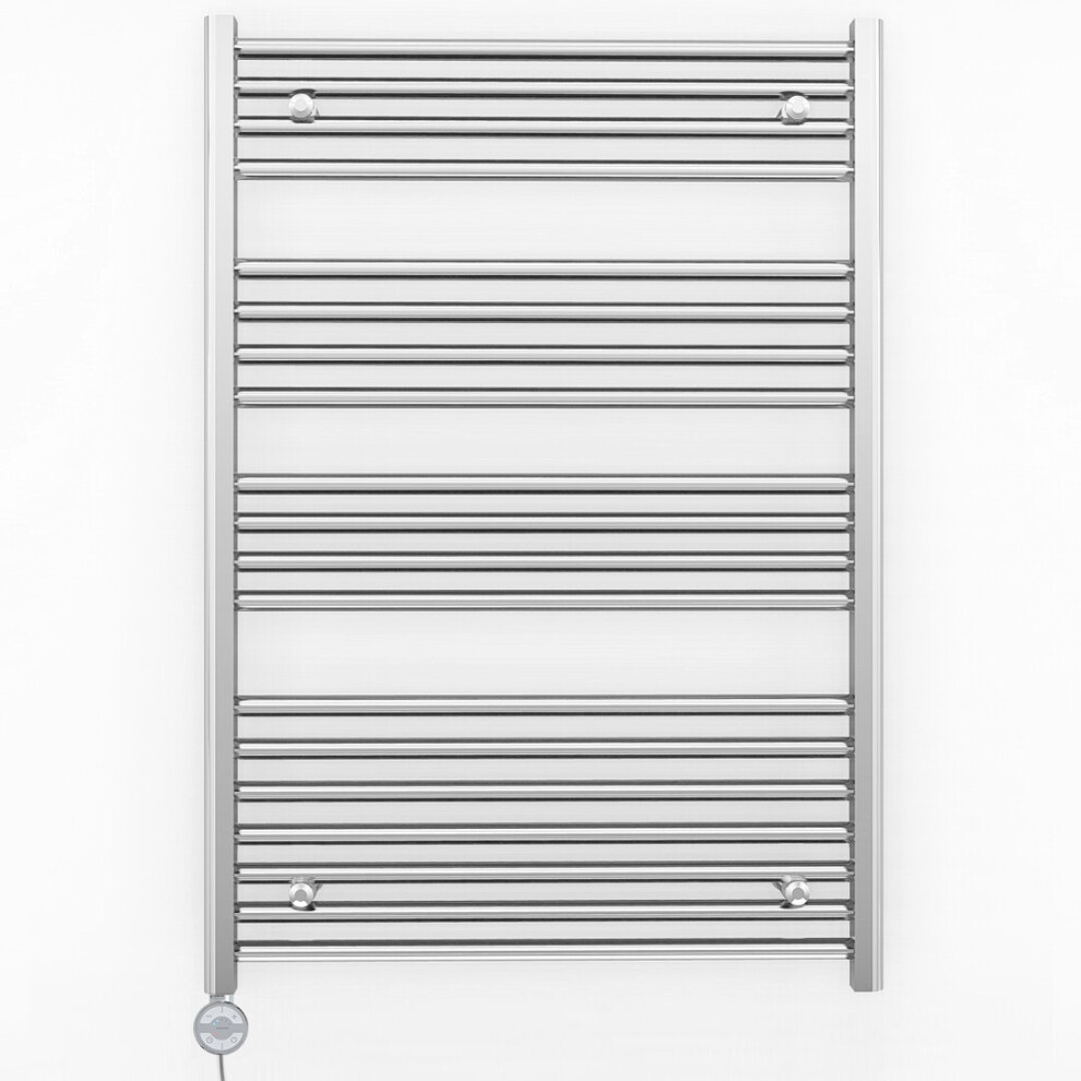 (700 X 1000 Mm (Btu: 1400), Moa Thermostatic Element) 700Mm Wide Chrome Curved Electric Towel Rail Radiator 5056616523063
