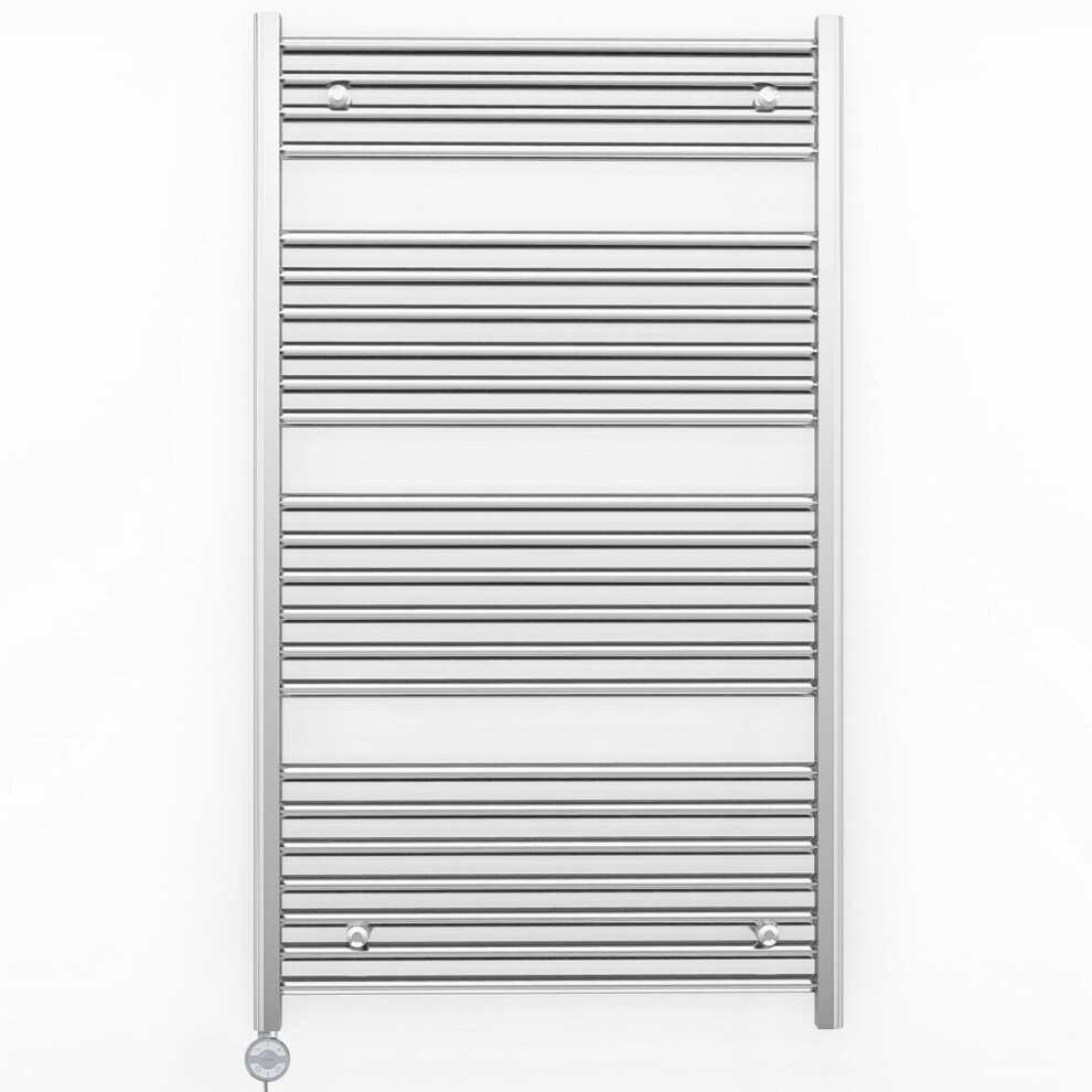 (700 X 1200 Mm (Btu: 1689), Moa Thermostatic Element) 700Mm Wide Chrome Curved Electric Towel Rail Radiator 5056616523070