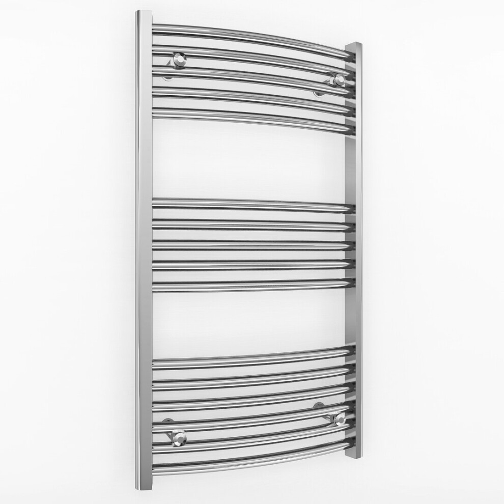 (500 x 900 mm (BTU: 988)) 500mm Wide Chrome Curved Towel Rail Radiator