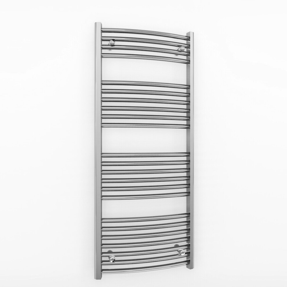 (550 x 1200 mm (BTU: 1448)) 550mm Wide Chrome Curved Towel Rail Radiator
