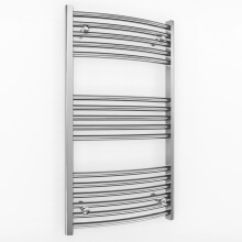 (400 x 900 mm (BTU: 877)) 400mm Wide Chrome Curved Towel Rail Radiator