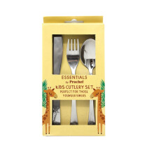 3-Piece Kids Cutlery Set for Young Diners with Animal-Embossed Handles - Safe, Small, Easy for Little Hands