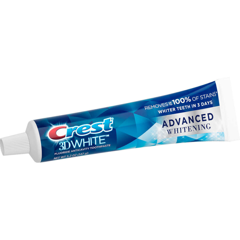 Crest 3D White Advanced Whitening Toothpaste, 5.2 oz (147 g), USA Import