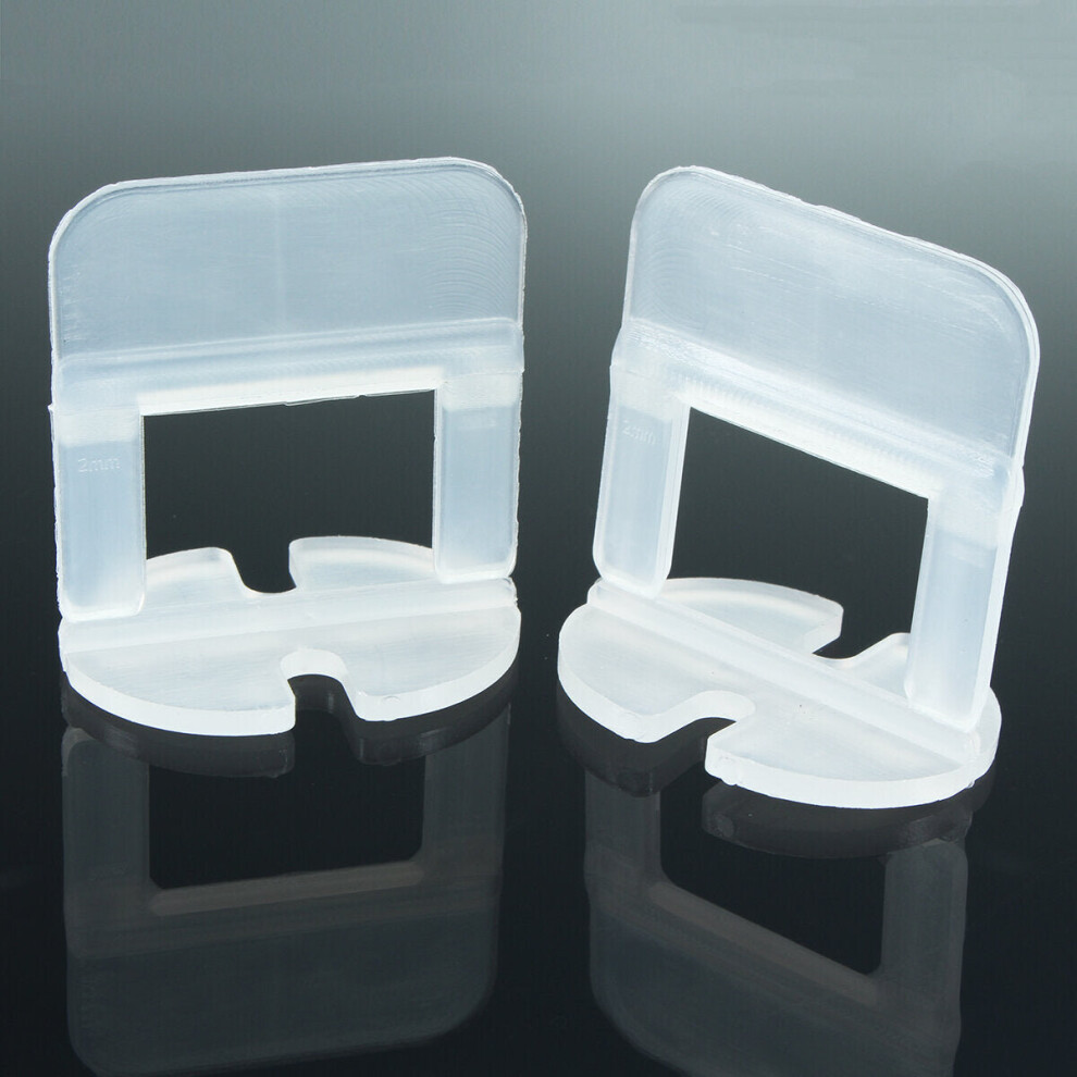 (2mm) 100Pcs 1.0/1.5/2.0/3.0mm Tile Leveling System Spacer Clips Floor Wall Tiling Tool