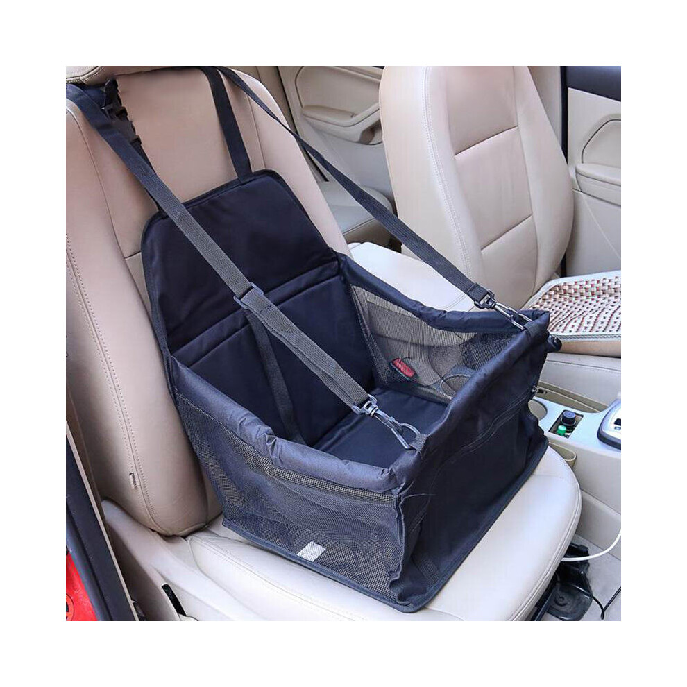 (Black) Foldable Pet Safety Travel Car Safe Cat Dog Front Seat Carrier