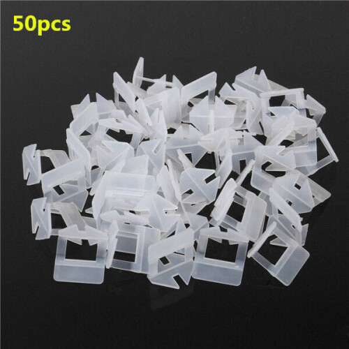 (White Clips) 50Pcs Ceramic Tile Tiling Accessibility Spacer Clips/Wedges Plastic