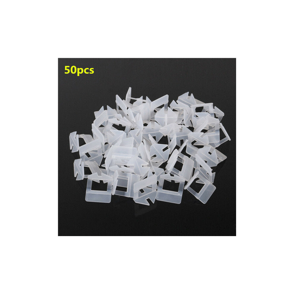 (White Clips) 50Pcs Ceramic Tile Tiling Accessibility Spacer Clips/Wedges Plastic