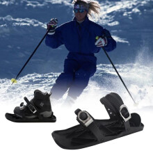 Mini Snow Skiing Shoes Mini Short Skiboard Shoes with Adjustable Bindings Easy Storage Winter Portable Snowboards