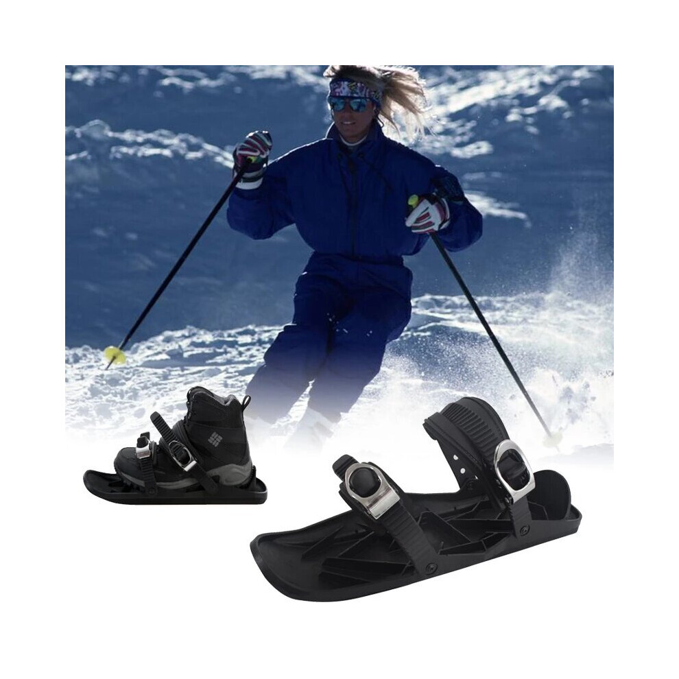 Mini Snow Skiing Shoes Mini Short Skiboard Shoes with Adjustable Bindings Easy Storage Winter Portable Snowboards