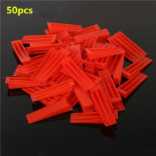 (Red Wedges) 50Pcs Ceramic Tile Tiling Accessibility Spacer Clips/Wedges Plastic