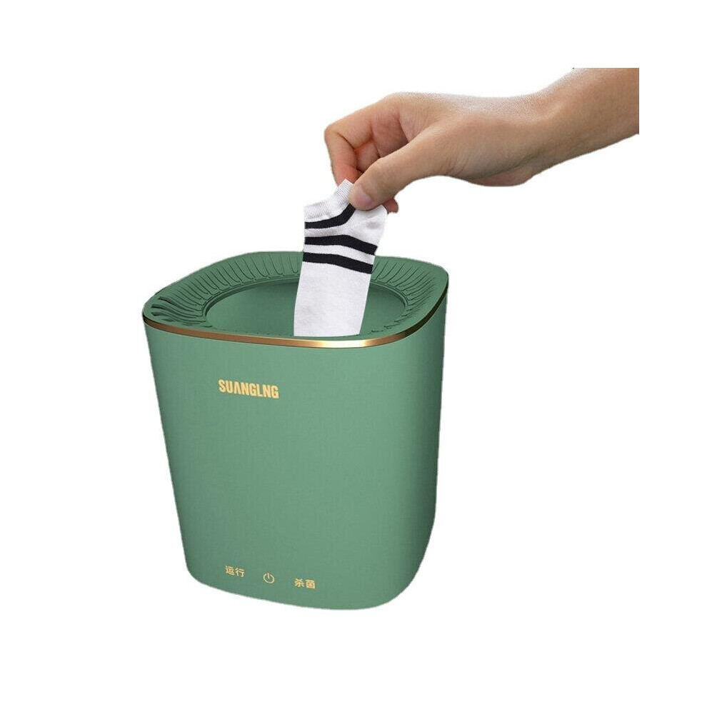 (White) 2.5L Mini Clothes Washing Machine Blue-ray Sterilization Underwear Sock Washer for Travel Home Camping Apartments Dorms RV Business