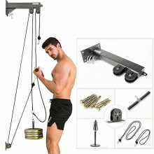 80KG Fitness DIY Pulley Cable Machine Biceps Triceps Hand Strength Trainning Home Gym Workout Tools