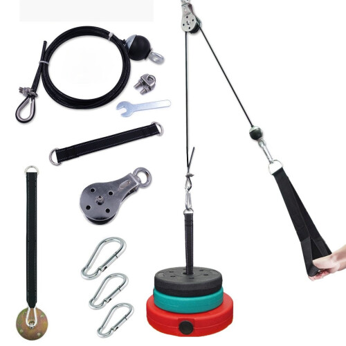 DIY Length Cable Pulley System Adjustable Machine Attachment with Loading Gym Equipment 1