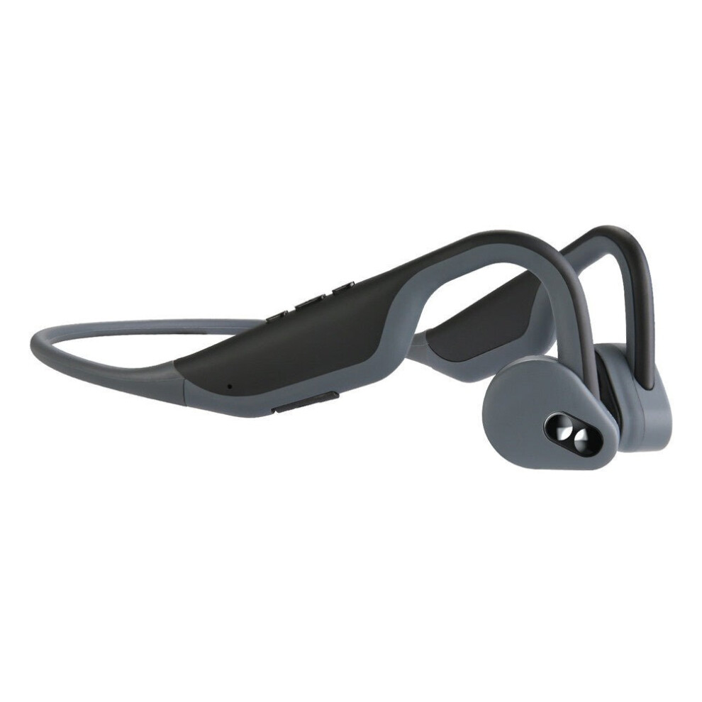 (Black) Wireless Bt 5.0 Bone Conduction Headphone Black 3654657568757