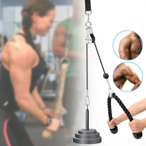 (Tricep Strap) Fitness DIY Pulley Cable Machine Attachment System Loading Pin Lifting 2