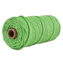 (Green) Beige Macrame Rope 3mm X 100m Diy Hand Woven Cotton Rope For Hanging Crafts