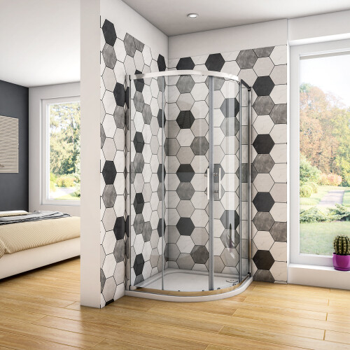 AICA (900x900mm) Quadrant Shower Doors  Corner Cubicle Glass 1