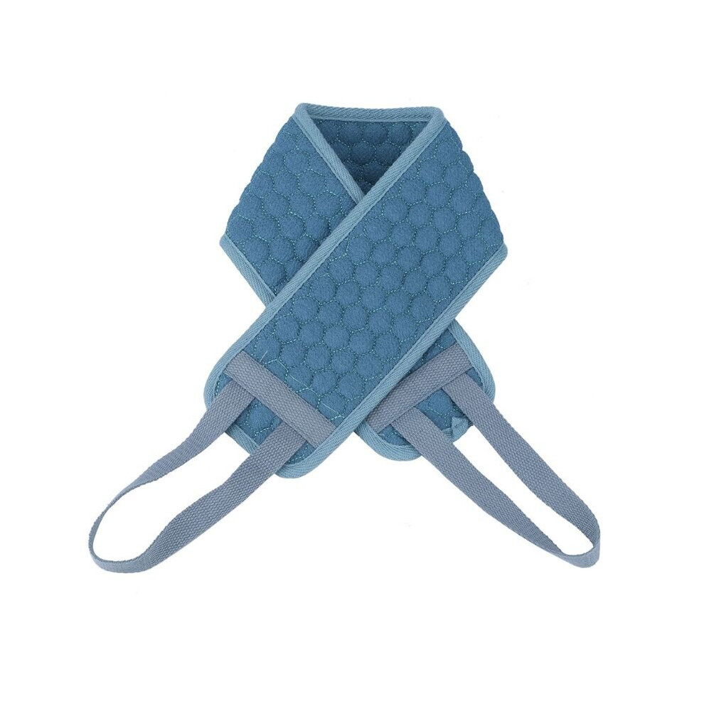(Blue) Soft Loofah Back Scrubber Bath Towel Exfoliating Loofah Massage for Shower