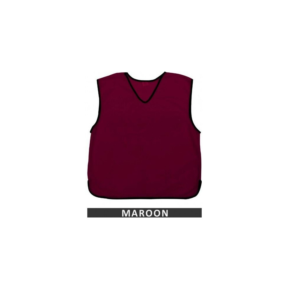 (Maroon, Men (To Fit Large To XL)) PROSPOÂ® 10 PRO QUALITY FOOTBALL TRAINING BIBS RUGBY FOOTBALL NETBALL HOCKEY