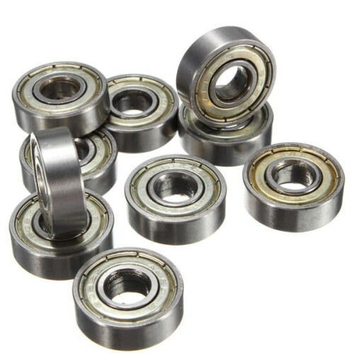 10Pcs Skateboard Groove Roller Blade Ball Bearings Wheels Silver 1