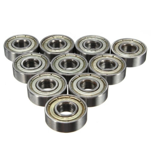 10Pcs Skateboard Groove Roller Blade Ball Bearings Wheels Silver 2