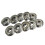 10Pcs Skateboard Groove Roller Blade Ball Bearings Wheels Silver 4