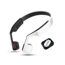 (White) Bluetooth Wireless Bone Conduction Headsets Sound Amplifier TV Elder Headphone Built-in Battery