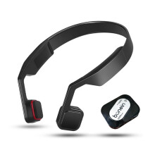 (Black) Bluetooth Wireless Bone Conduction Headsets Sound Amplifier TV Elder Headphone Built-in Battery